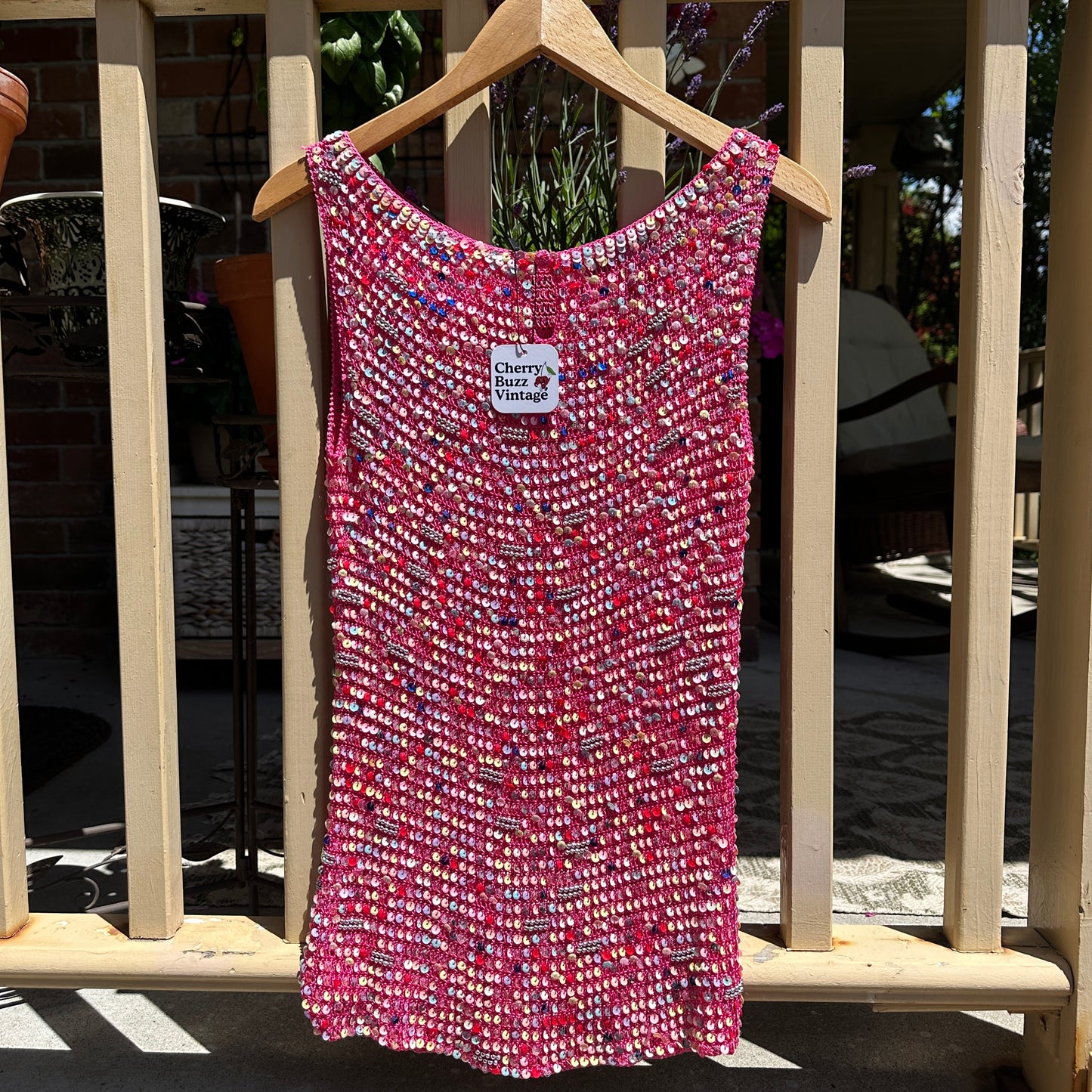 Pink Sequin Dress, M