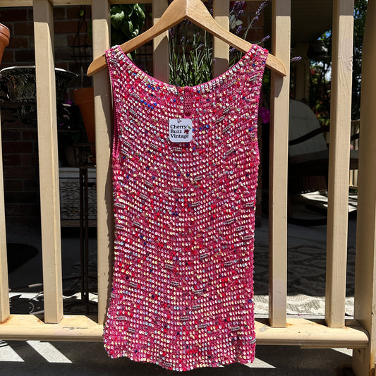 Pink Sequin Dress, M