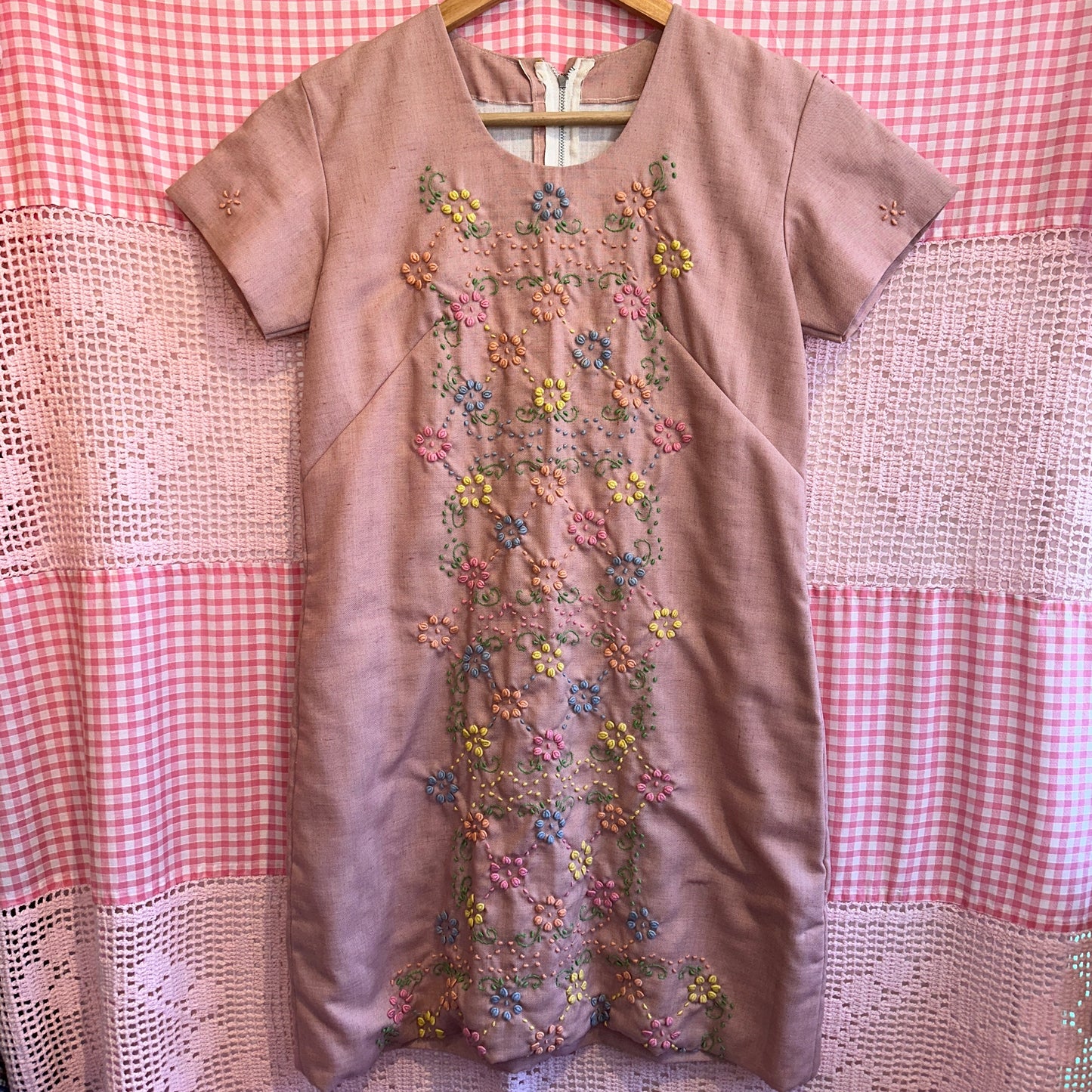 Pink 1960s Mini Dress, S