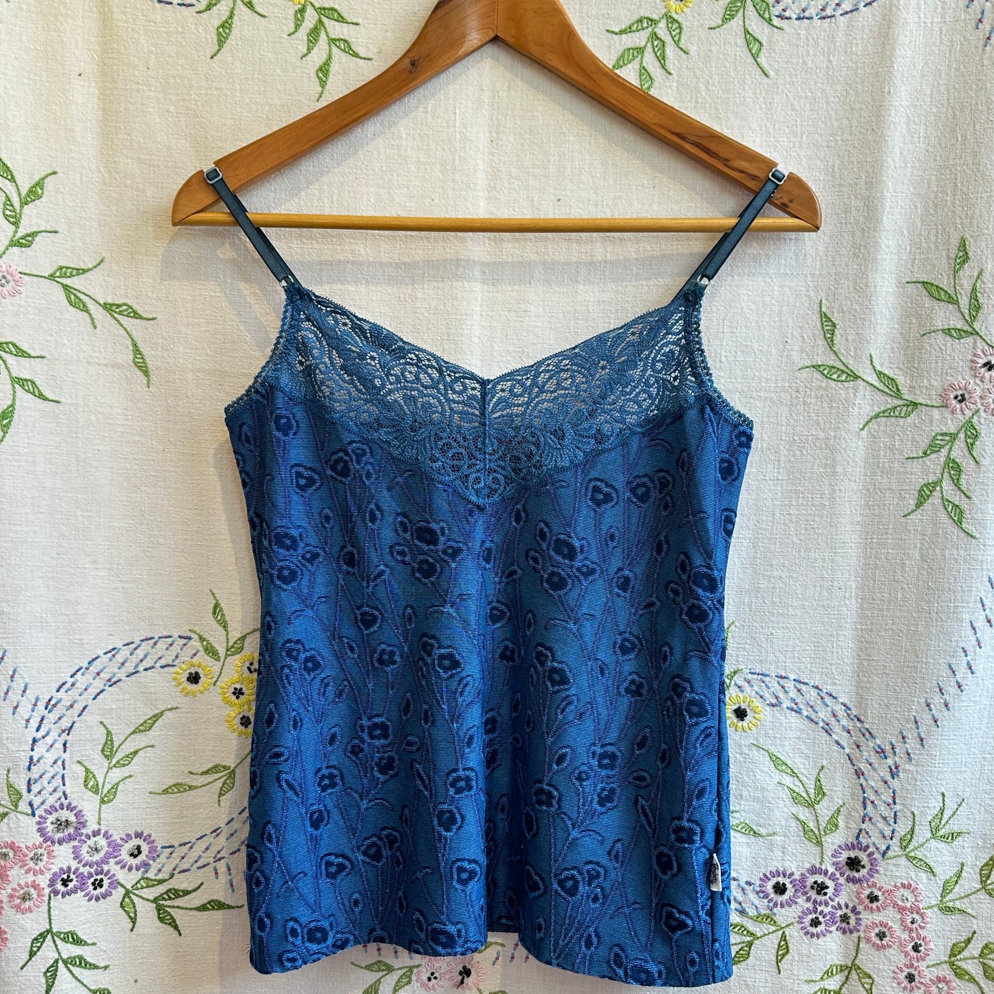 Blue Eyelet Camisole, M