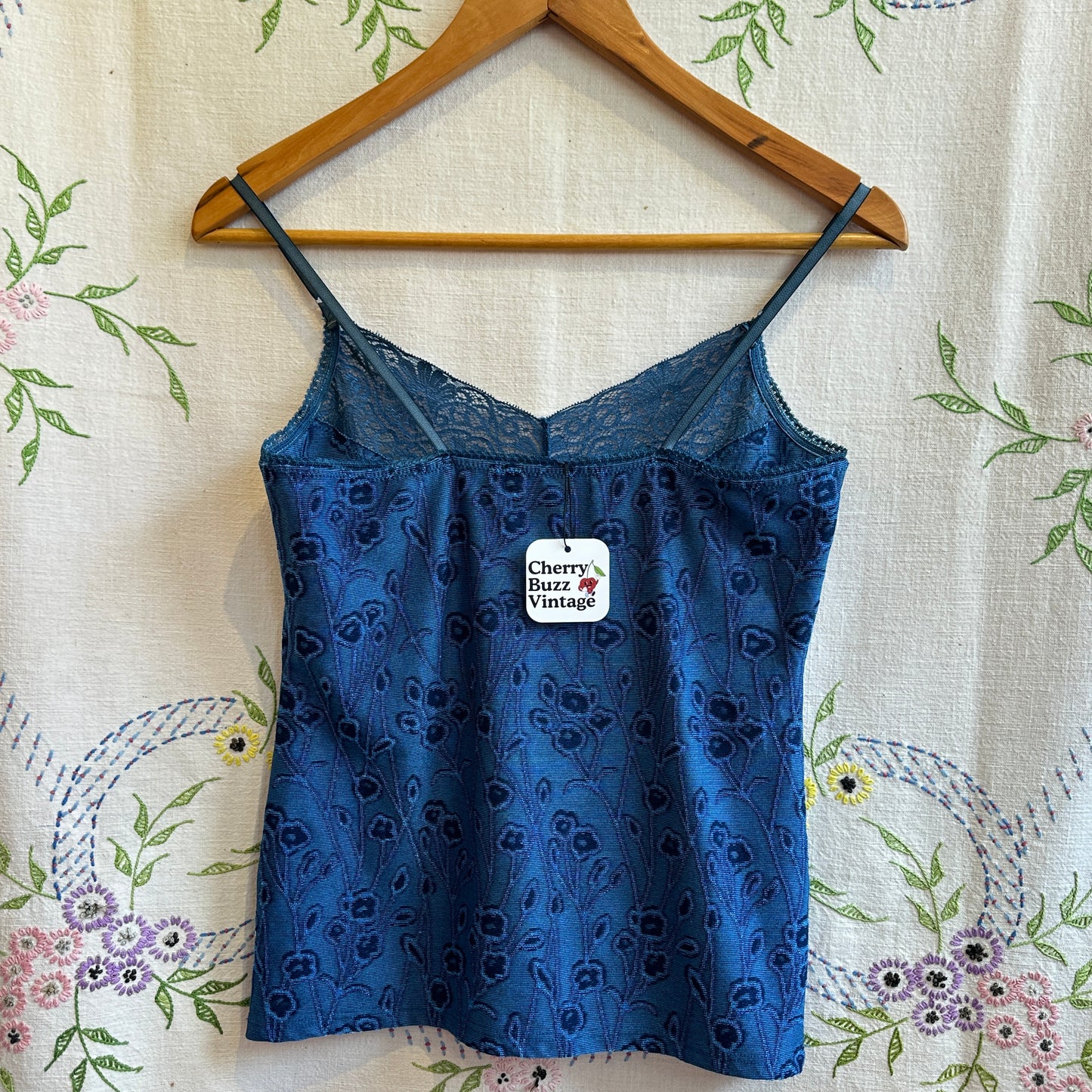 Blue Eyelet Camisole, M