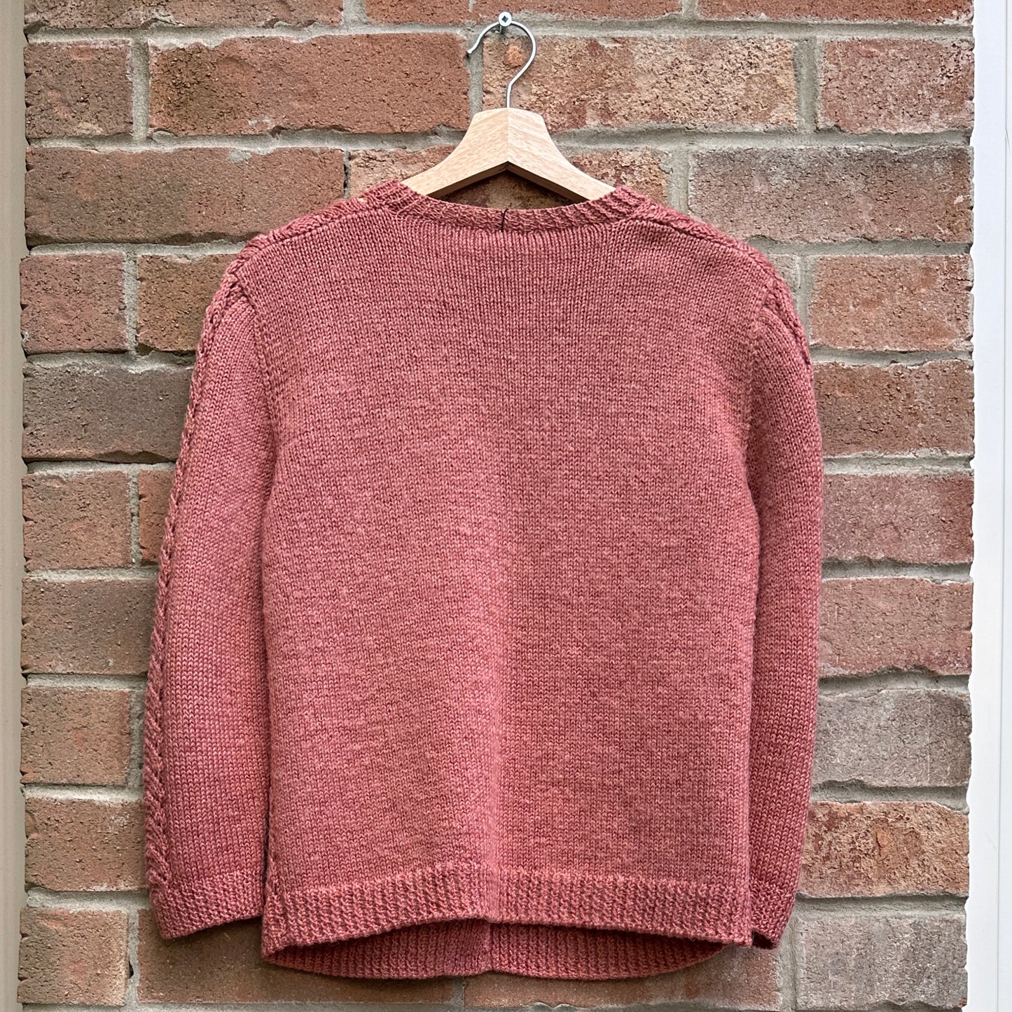 Pink Knit Wool Cardigan, M