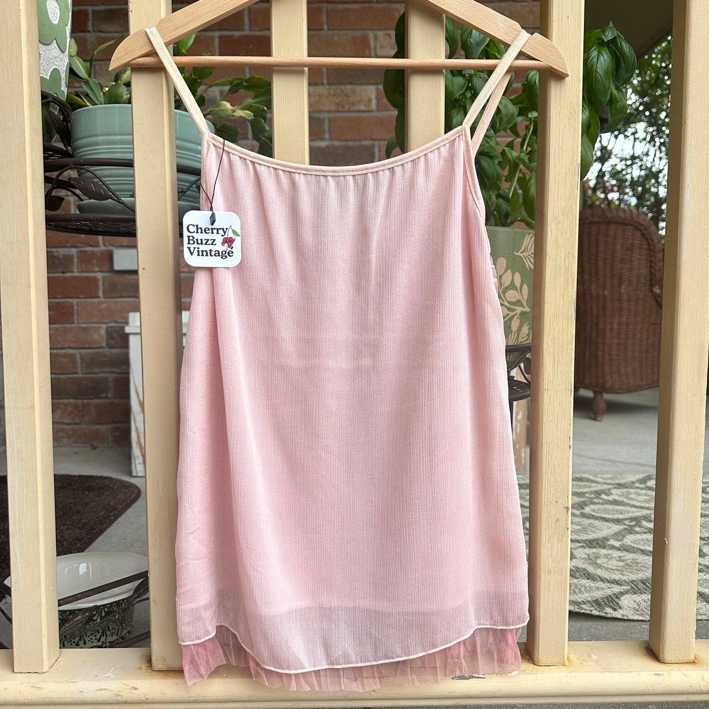 Pink Lace Baby Doll Top, S