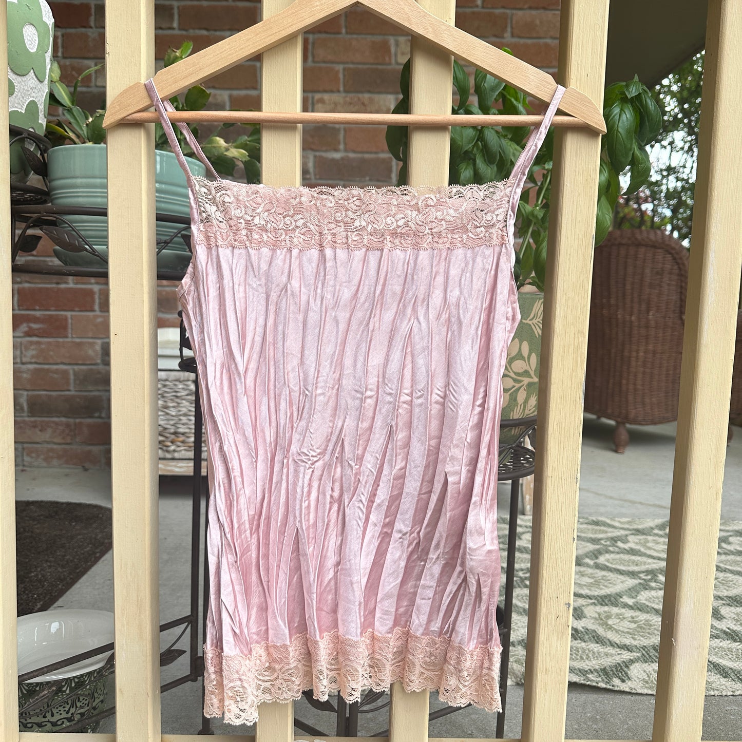 Blush Pink Camisole with Lace Details, S