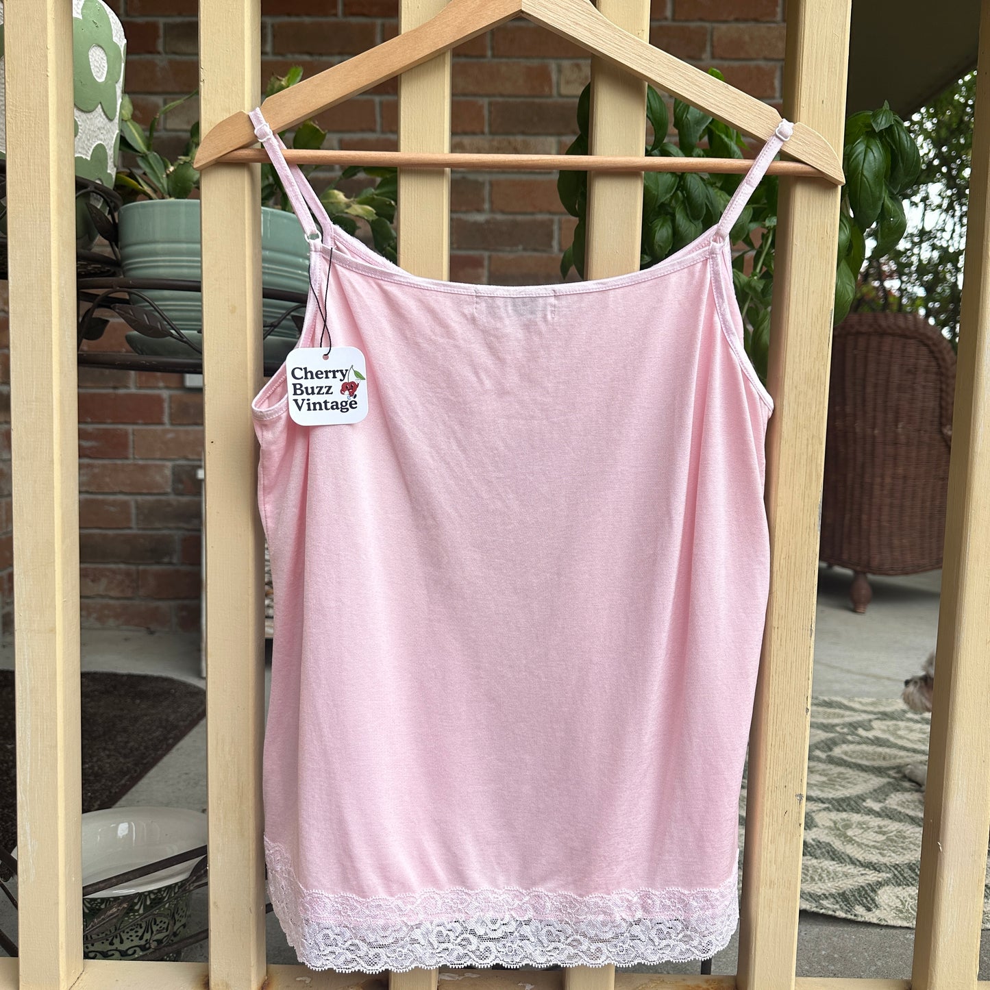 Pink Lace and Beaded Camisole, M