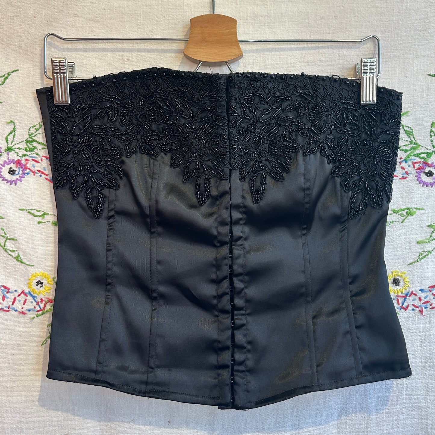 Costa Blanca Black Beaded Corset, XS