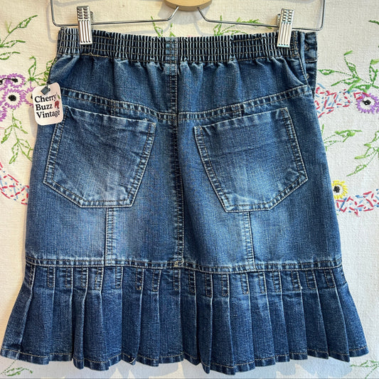 Pleated Denim Skirt, 25"