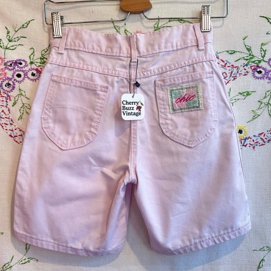 Chic Denim Pink Bermuda Shorts, 24"