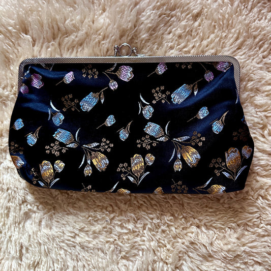 Black Floral Clutch