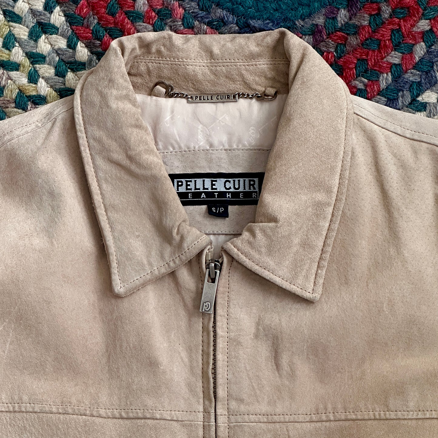 Pelle Cuir Vintage Tan Leather Suede Bomber Jacket, S