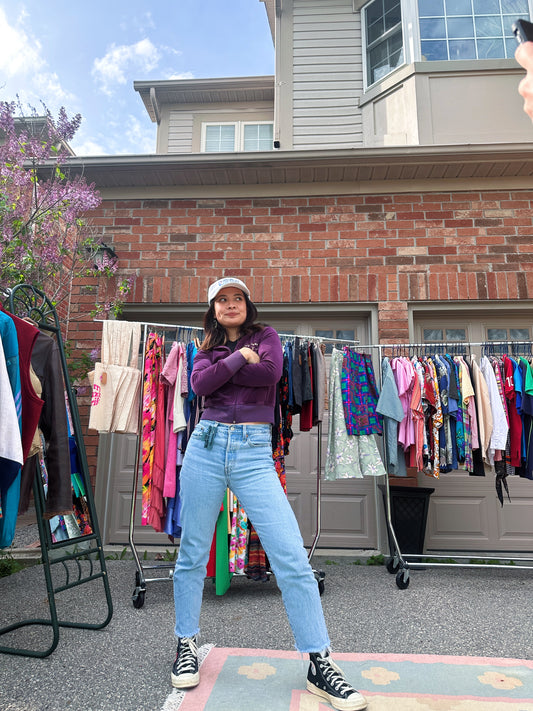 Juicy Couture Purple Velour Zip-Up, S - Sweater - Cherry Buzz