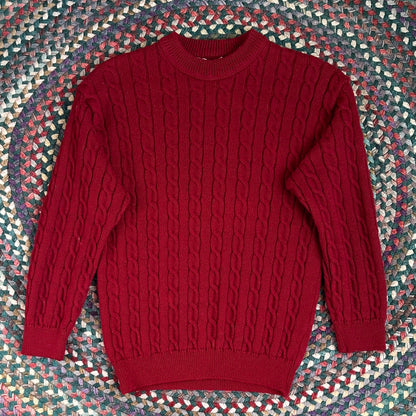 Saffo Tricot Red Wool Blend Sweater, L