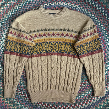 Hemingway Tan Fisherman Sweater, L