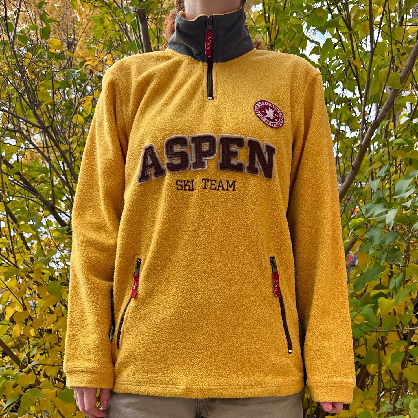 Aspen Ski Team Fleece Sweater, S - Cherry Buzz