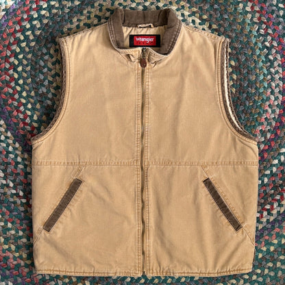 Wrangler Hero Vintage Tan Outer Vest, M