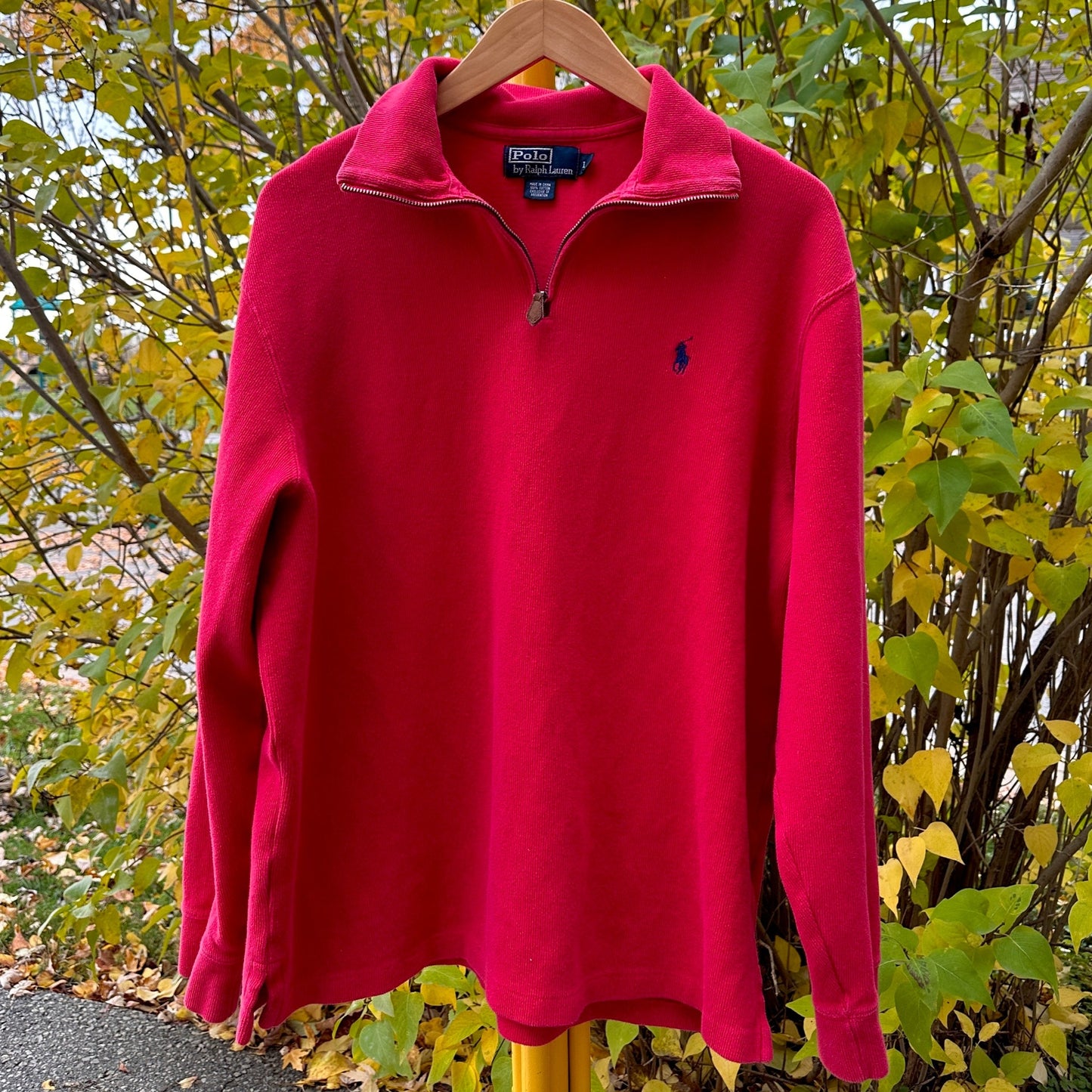 Polo by Ralph Lauren Red Quarter Zip, L - Cherry Buzz