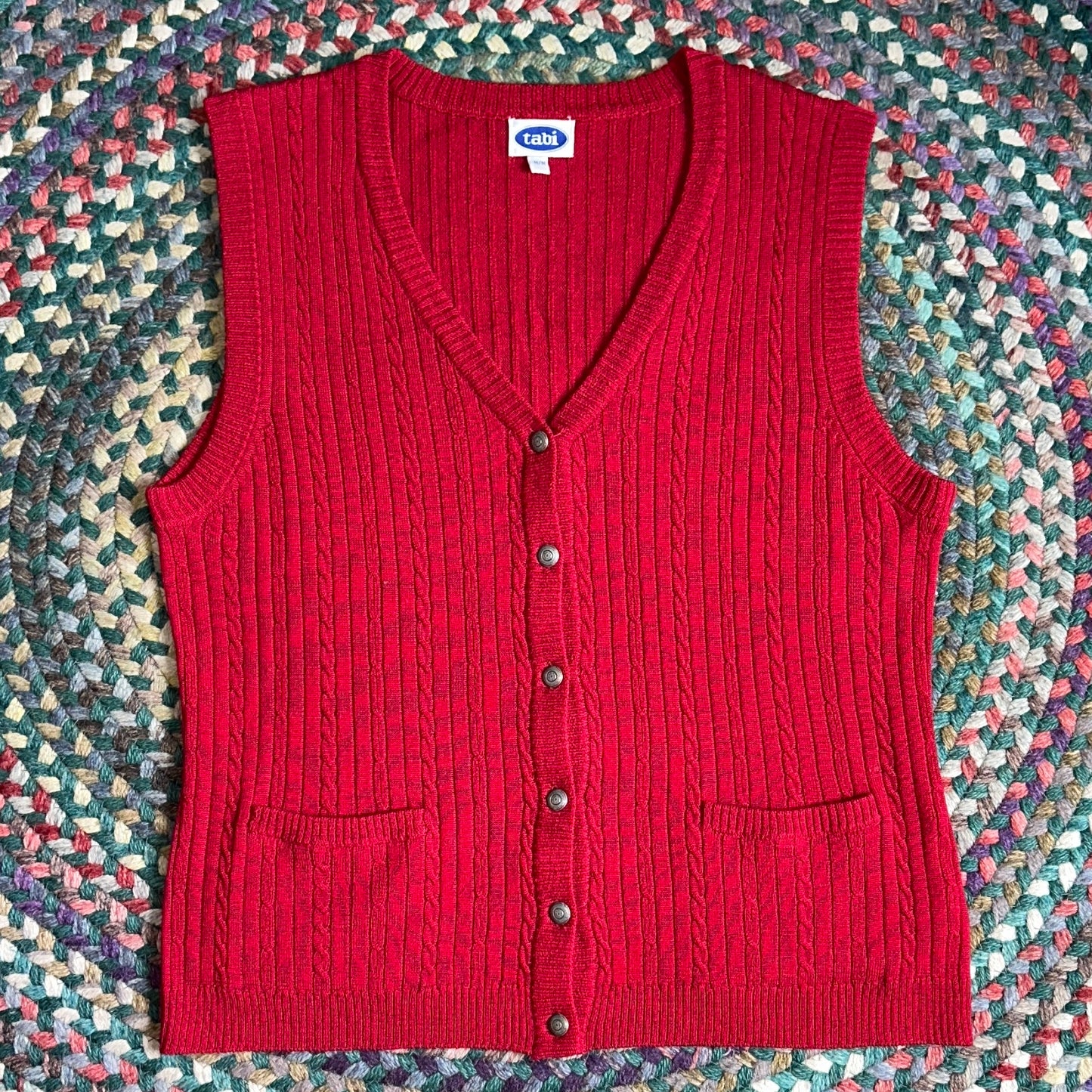 Tabi Red Wool Vest, M