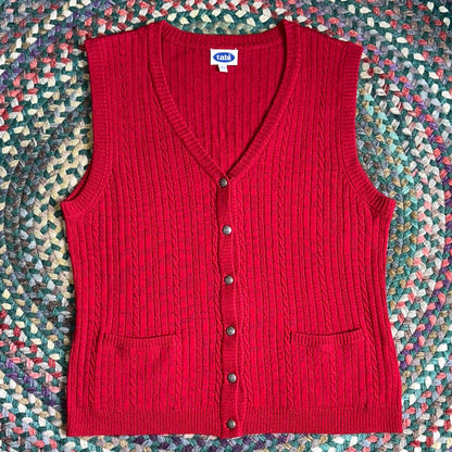 Tabi Red Wool Vest, M