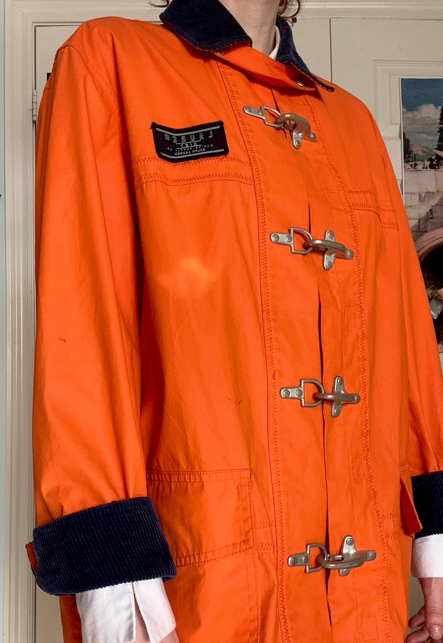 Lauren Ralph Lauren Martinique Orange Marine Supply Jacket, S