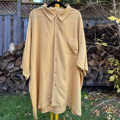 Statements Yellow Silk Button Down, XXXXL - Cherry Buzz