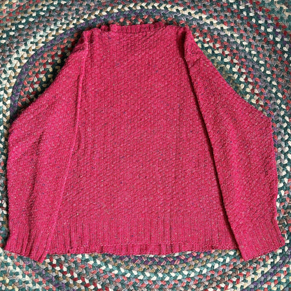 Willingnor Pink Cable Knit Sweater, M - Cherry Buzz