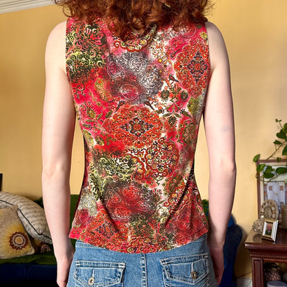 Red Paisley Top, M