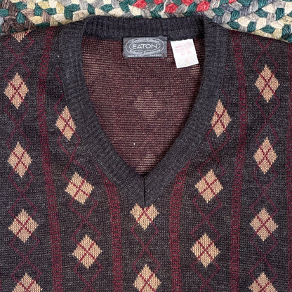 Eaton European Collection Vintage Argyle Sweater Vest, M