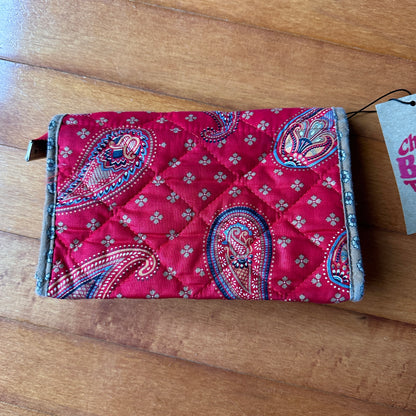 Maggie B Red Paisley Clutch, Makeup Bag