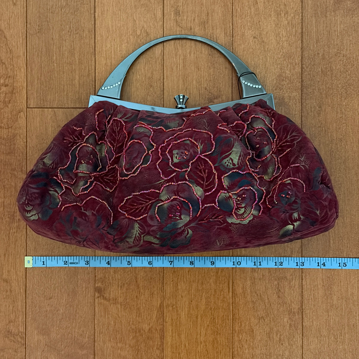 Burgundy Beaded Purse