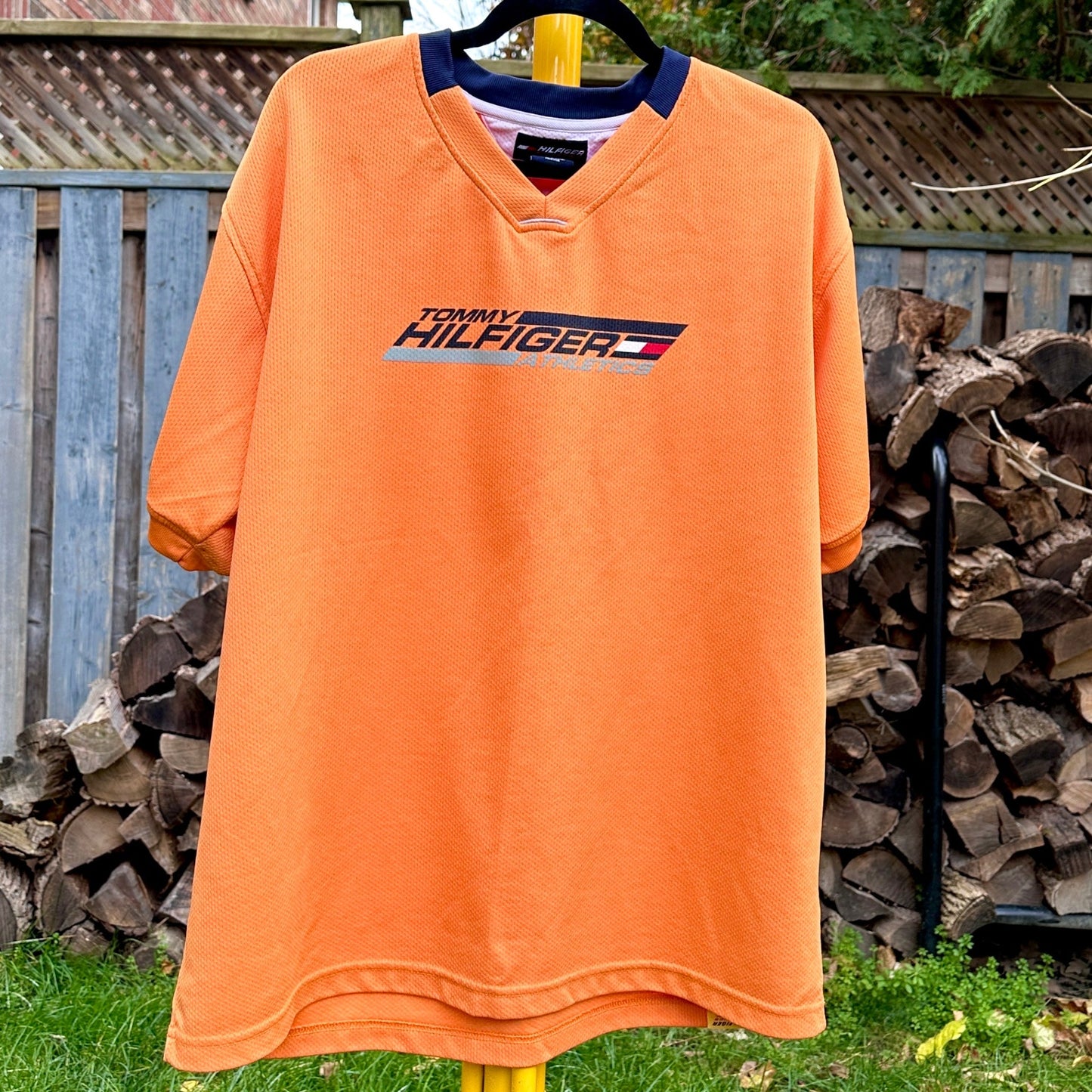 Tommy Hilfiger 90s Athletics Orange Jersey, XL - Cherry Buzz