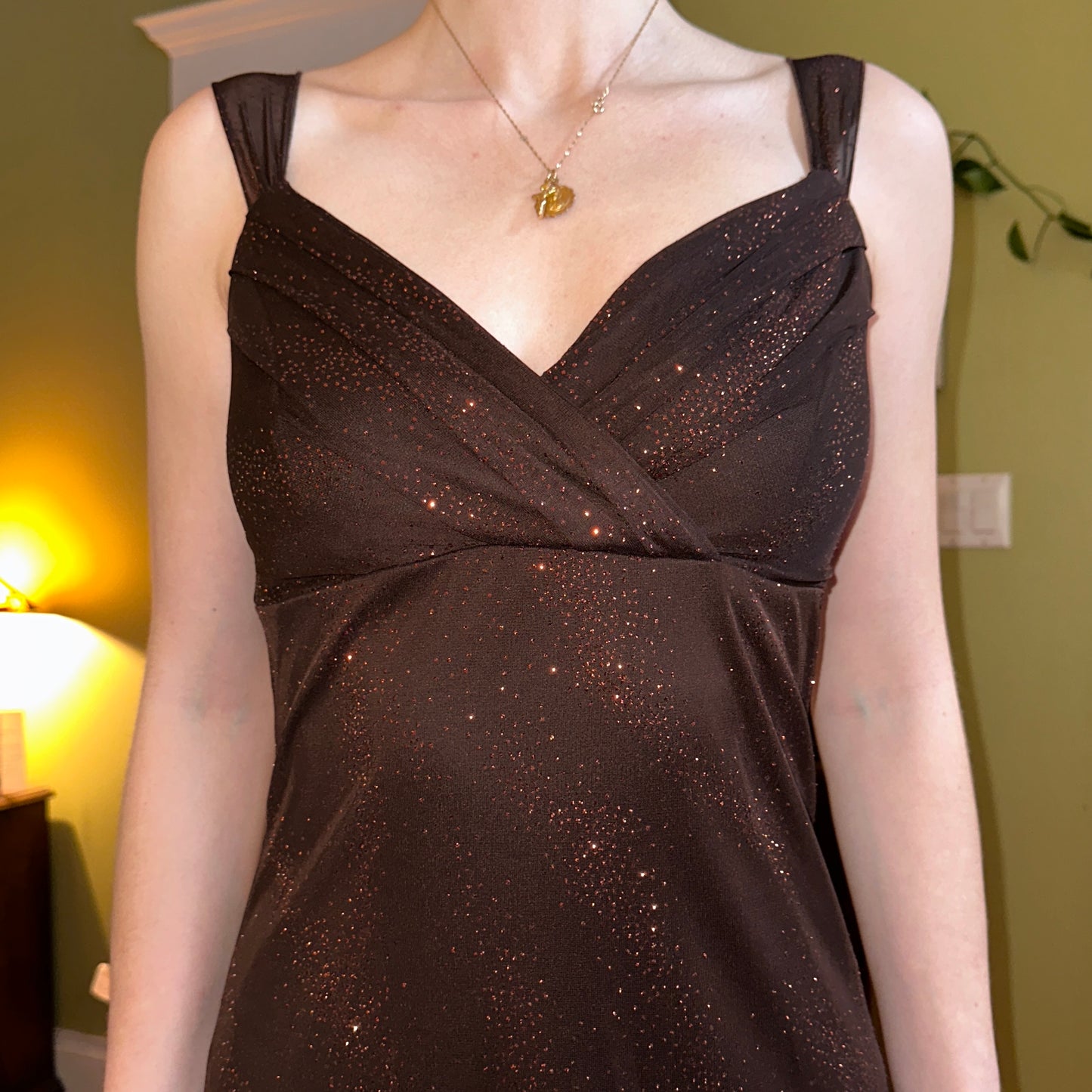 Brown Sparkly Cocktail Dress, M