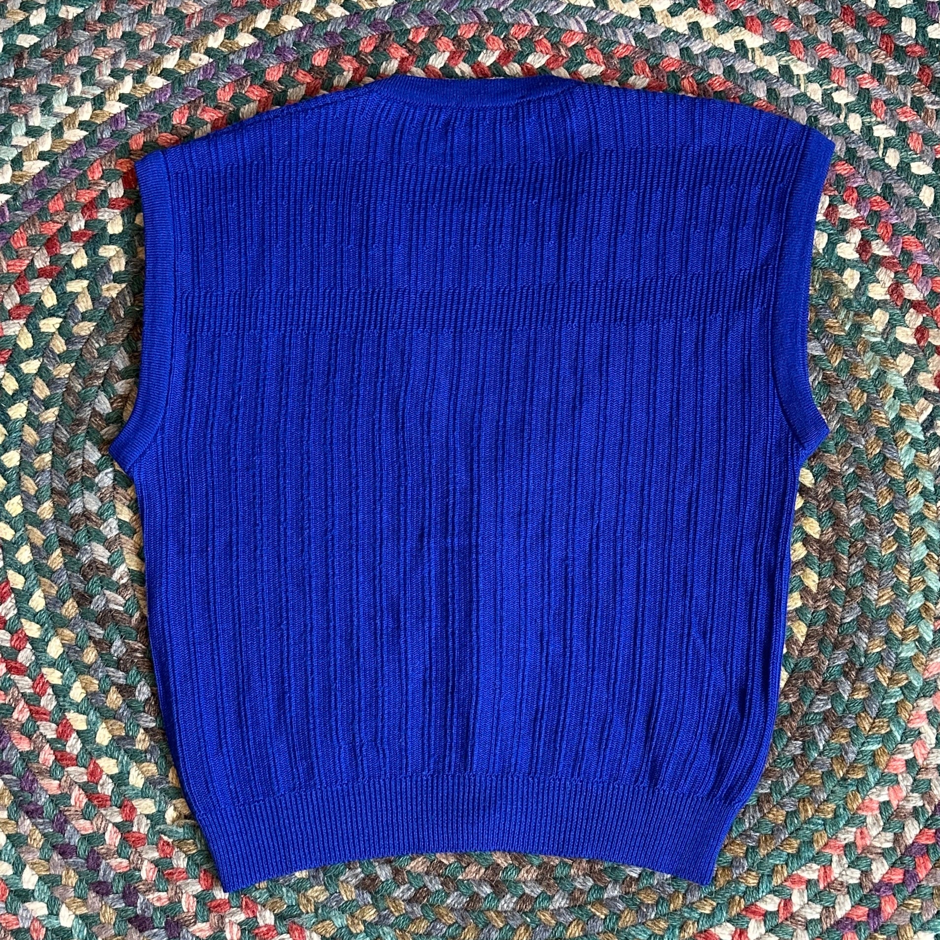 Jaeger London Cobalt Blue Sweater Vest, S - Cherry Buzz