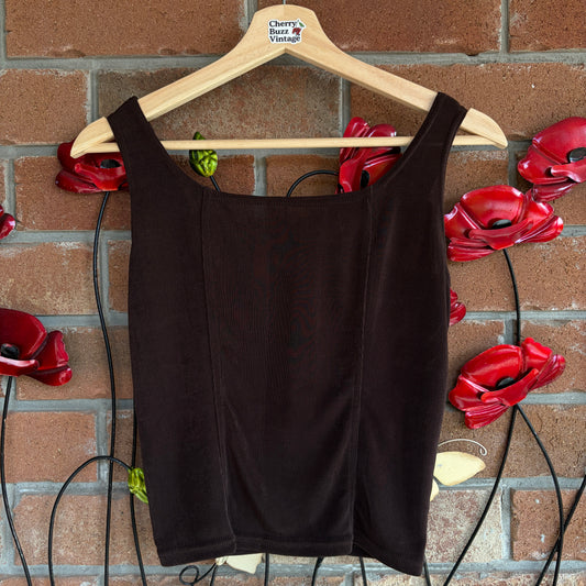 Brown Short Sleeve Top, S