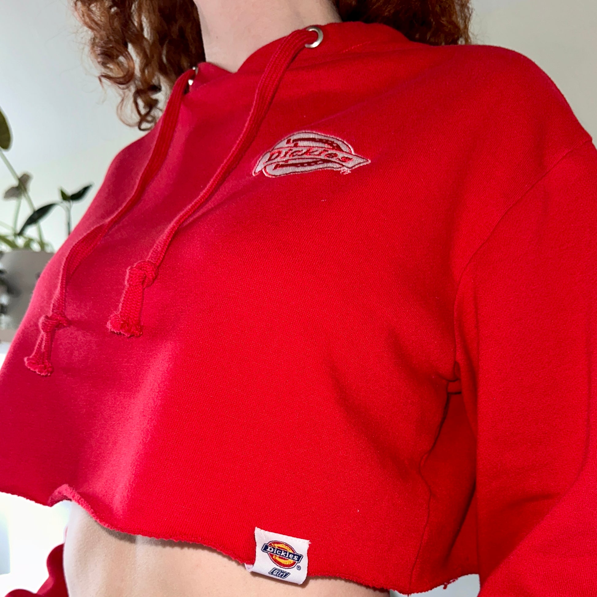 Dickies Red Crop Sweater, S - Cherry Buzz