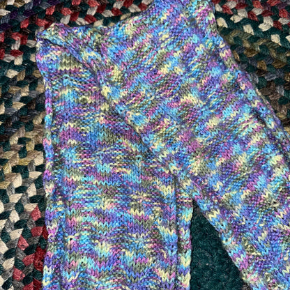 Blue, Purple and Yellow Knit Scarf