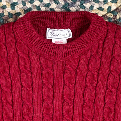 Saffo Tricot Red Wool Blend Sweater, L