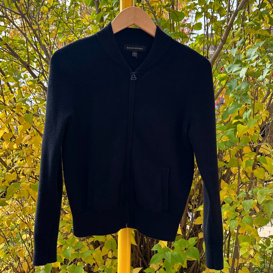 Banana Republic Black Zip Up, XS - Cherry Buzz