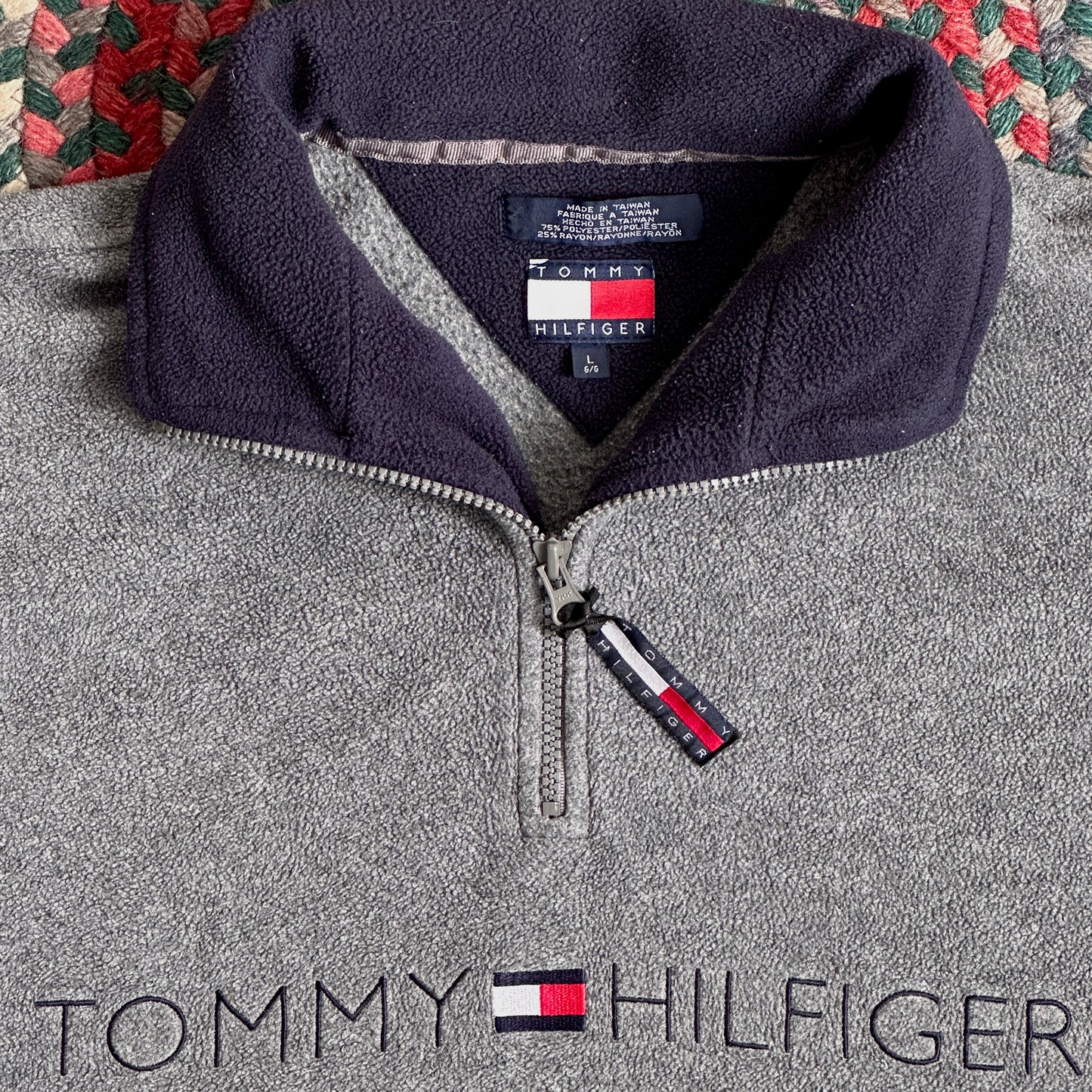 Tommy Hilfiger Grey Quarter Zip Fleece, L