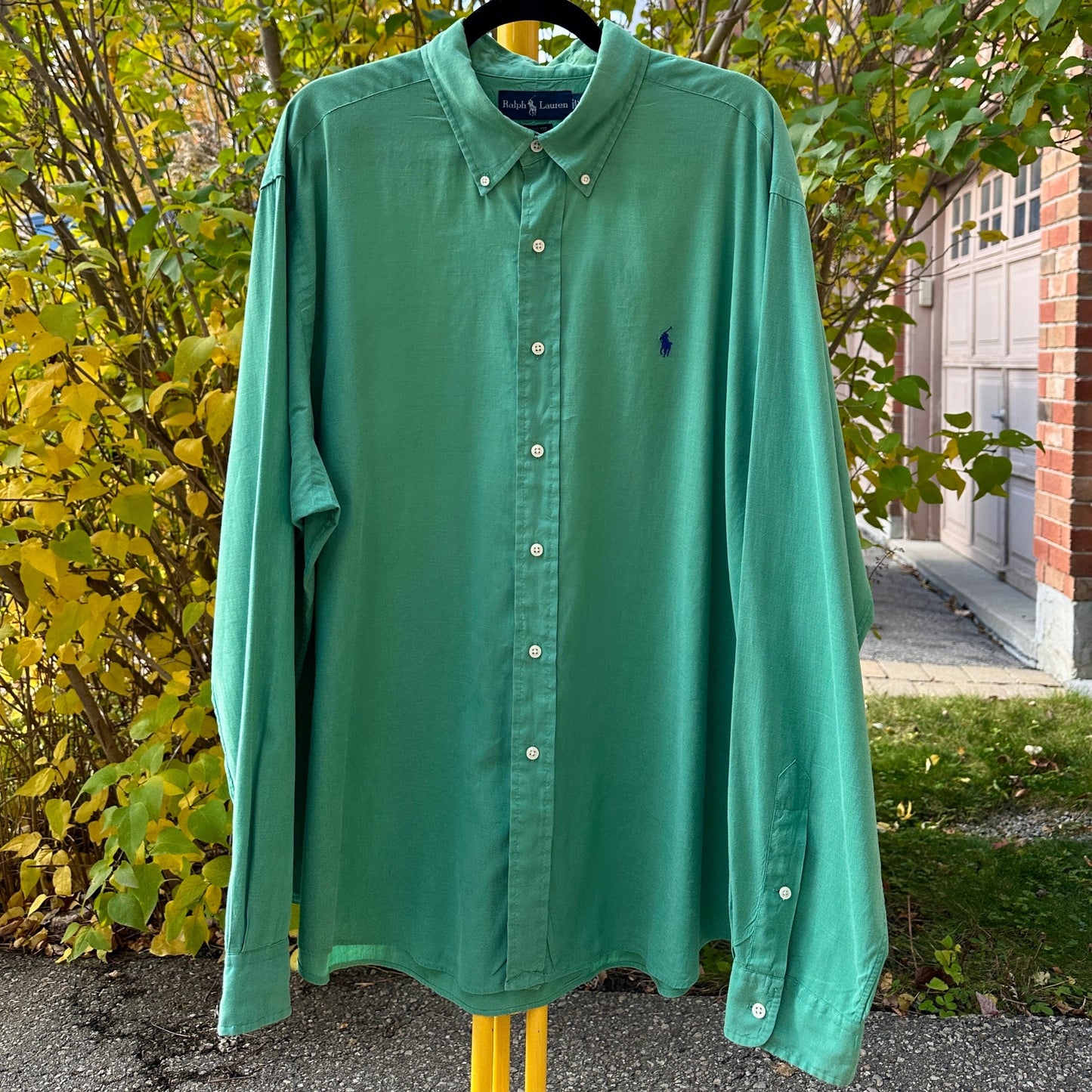 Ralph Lauren Green Button Down, XXL - Cherry Buzz