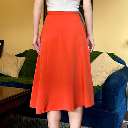 American Apparel Orange Circle Skirt, S