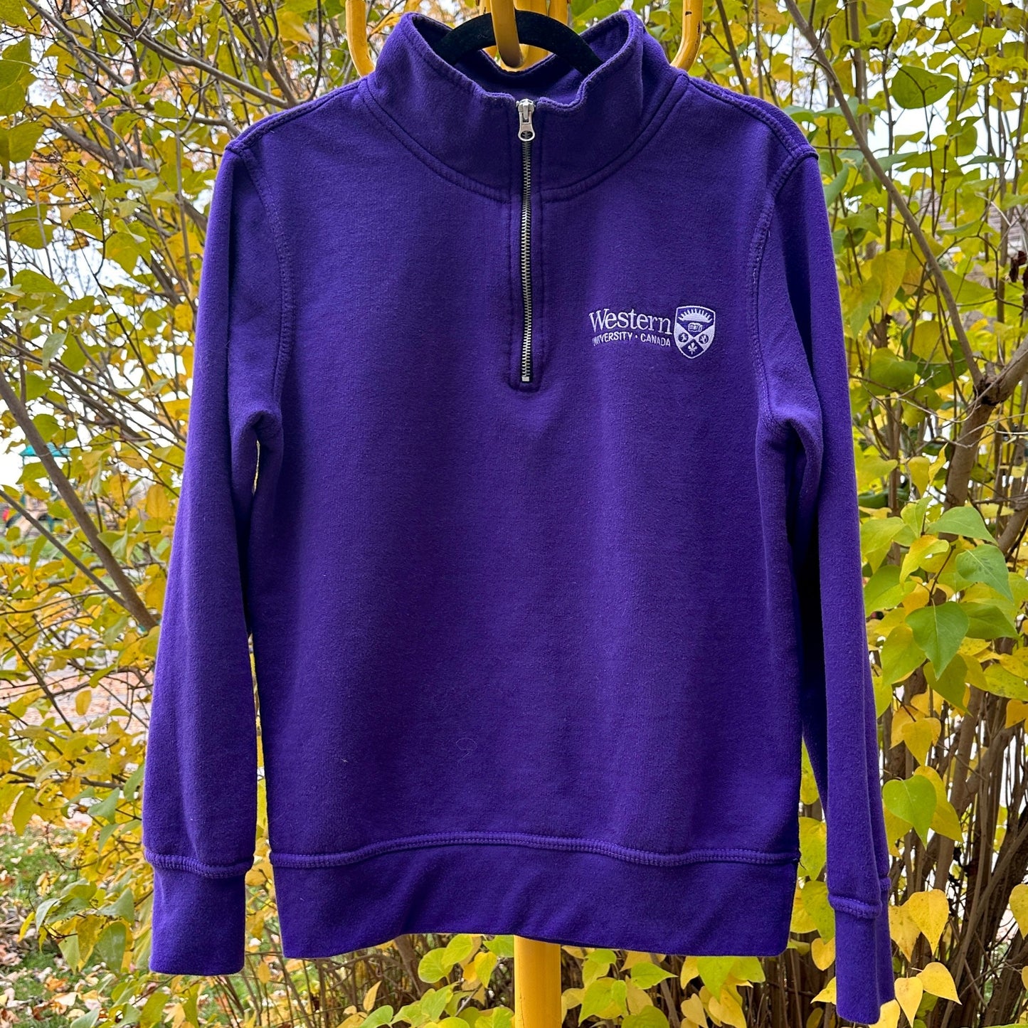 Western University Quarter Zip Sweater, M - Cherry Buzz