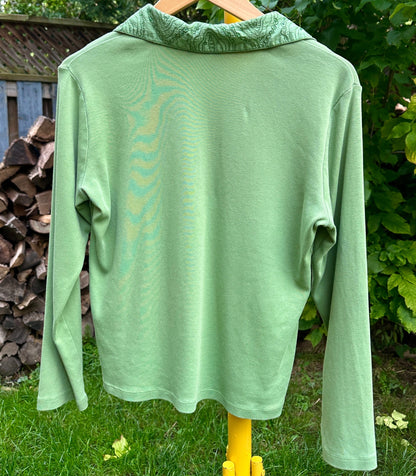 Cleo Petit Green Long Sleeve with Collar Details, M - Cherry Buzz