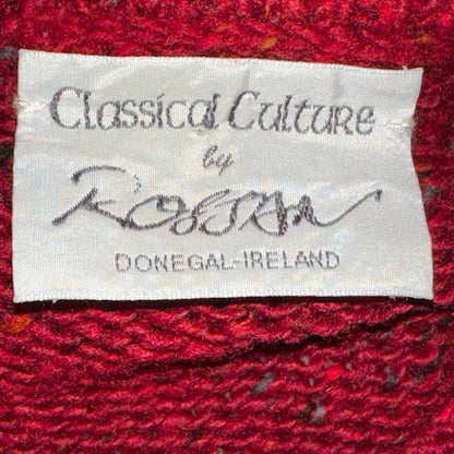 Classical Culture by Rossan Donegal Ireland Red Wool Sweater, L - Cherry Buzz