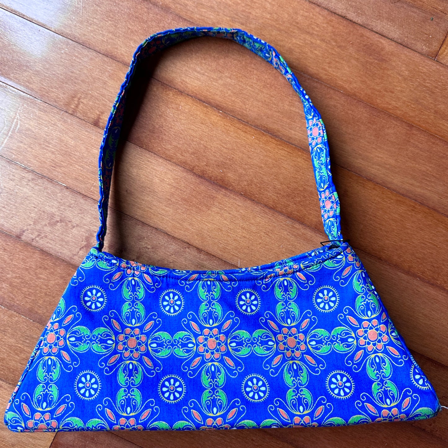 Blue Bohemian Mandala Pattern Baguette Purse