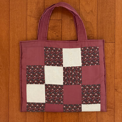 Pink Quilted Tote Bag
