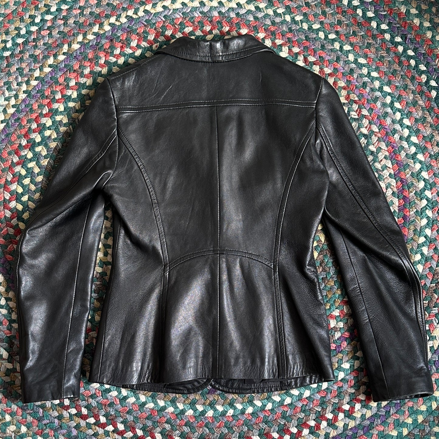 Danier Italian Leather Black Blazer Coat, XXS