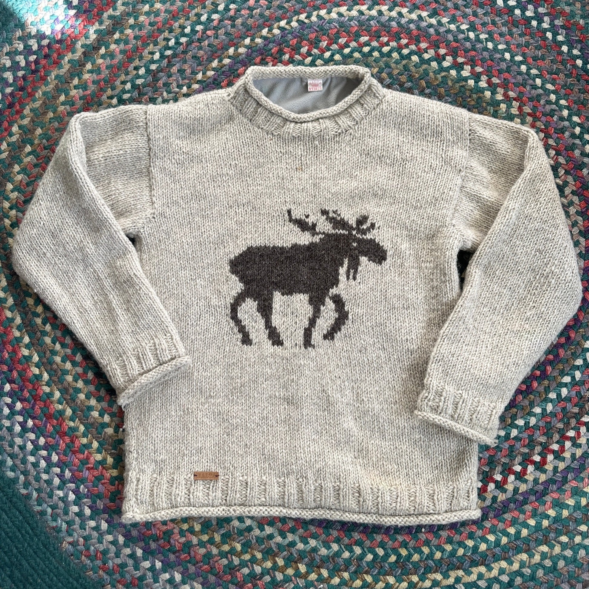 Balta Wool Sweater with Moose, XL - Cherry Buzz