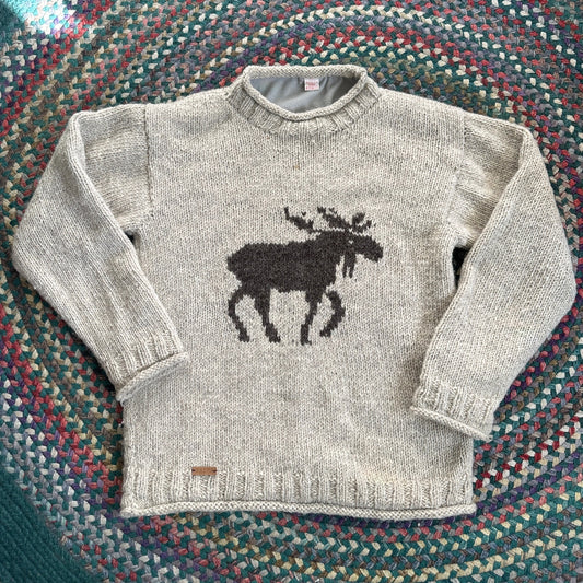 Balta Wool Sweater with Moose, XL - Cherry Buzz