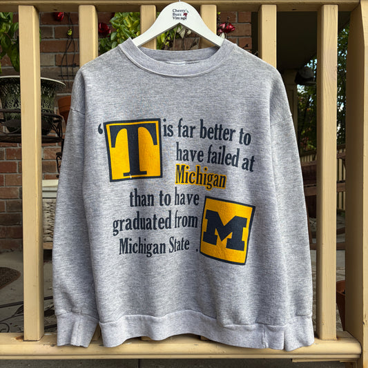 Michigan University Grey Crew Neck, L
