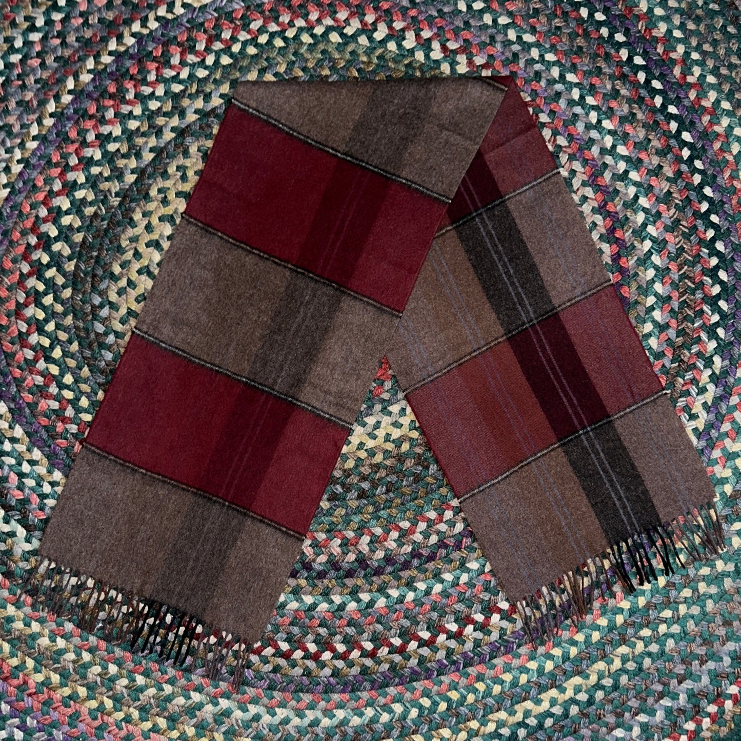 Red and Brown Plaid Scarf